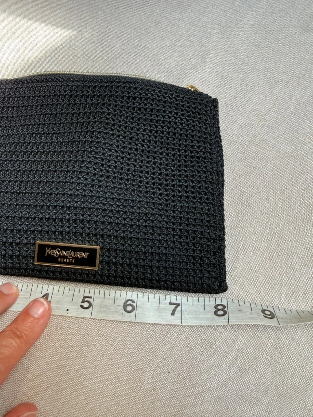 Yves Saint Laurent Beaute Black Woven Cosmetic Bag